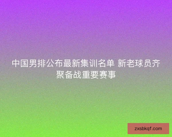 中国男排公布最新集训名单 新老球员齐聚备战重要赛事